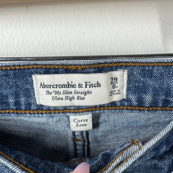 Abercrombie & Fitch The 90s Slim Straight Ultra High Rise Curve Love Women 29/8 - Picture 7 of 8